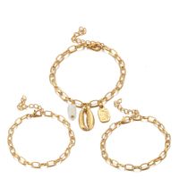 New Shell  Bracelet Set  Fashion Exaggerated Chain Pearl Shell Bracelet For Women sku image 1
