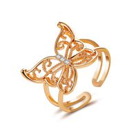 Fashion Animal Rings Women Exaggerated Hollow Butterfly Ring Fashion Light Luxury Open Ring Nihaojewelry Wholesale sku image 1