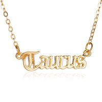 New Hot Selling Jewelry Personality Creative Twelve Constellation Necklace Retro English Alphabet Pendant Clavicle Chain sku image 2
