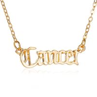 New Hot Selling Jewelry Personality Creative Twelve Constellation Necklace Retro English Alphabet Pendant Clavicle Chain sku image 4