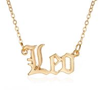 New Hot Selling Jewelry Personality Creative Twelve Constellation Necklace Retro English Alphabet Pendant Clavicle Chain sku image 5