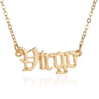 New Hot Selling Jewelry Personality Creative Twelve Constellation Necklace Retro English Alphabet Pendant Clavicle Chain sku image 6