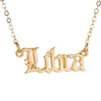 New Hot Selling Jewelry Personality Creative Twelve Constellation Necklace Retro English Alphabet Pendant Clavicle Chain sku image 7