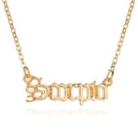 New Hot Selling Jewelry Personality Creative Twelve Constellation Necklace Retro English Alphabet Pendant Clavicle Chain sku image 8