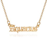 New Hot Selling Jewelry Personality Creative Twelve Constellation Necklace Retro English Alphabet Pendant Clavicle Chain sku image 11