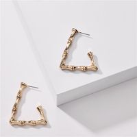 Fashion Geometric Earrings Women Nihaojewelry Wholesale Geometric Metal Bamboo Exaggerated Simple Big Earrings sku image 1