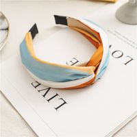 Korean  Spring And Summer New Cross Hairband Wide Version Hit Color Cloth Wide-brimmed Female Knotted Headband Nihaojewelry Wholesale sku image 4