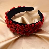 Korean Fashion  New Red Rose Retro  Color Ceramic Cheap  Headband  Nihaojewelry Wholesale sku image 1