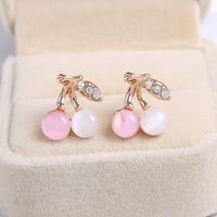 Korean Fashion  Popular Cute Environmental Protection Color Electroplated Pearl Cat Eye Multi-element Earrings Nihaojewelry Wholesale sku image 1