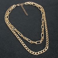 Fashion Simple Metal Necklace Jewelry  Style Double Chain Clavicle Chain   Nihaojewelry Wholesale sku image 1