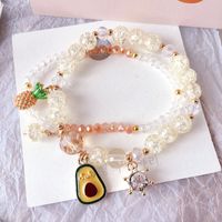 New Cartoon Avocado Pineapple Holiday Style Double-laye Colorful Crystal Bracelet  Nihaojewelry Wholesale sku image 2