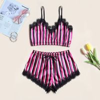 Fashion Sexy Women's House Underwear New Hot Lace Satin Sexy Suspenders Shorts Sexy Lingerie Suit sku image 1