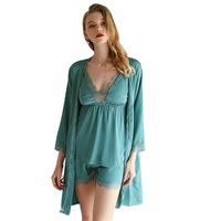 New Four-piece Suit Fashion Sexy Simple Nightgown ，suspender Short ，suspender Dress Household Clothing  Wholesale sku image 10