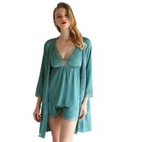 Nouveau Costume Quatre Pièces Mode Sexy Chemise De Nuit Simple, Bretelles Courtes, Bretelles Robe Vêtements De Ménage En Gros sku image 12