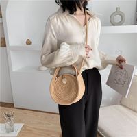 Gewebte Tasche 2021 Sommer Neue Damen Tasche Western Style One-shoulder-umhängetasche Tragbare Kleine Tasche Urlaub Stroh Gewebte Tasche Ein Stück main image 5