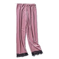 Nouveau Épais Pyjama En Velours Or Dames Pantalons Pour La Maison Pantalon Chaud Chaud Bande Droite Fée Coréenne Pantalon Décontracté En Gros main image 3