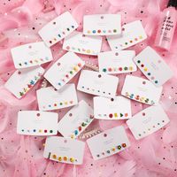 925 Silver Post Sweet 6 Piece Ear Stud Set Wild Color Cute Small Earrings Geometric Flower Earrings Nihaojewelry Wholesale main image 5