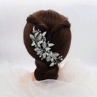 Korean  Fashion Bridal Headdress Evening Dress With Accessories Exquisite Handmade Side Hairpin With Diamond Edge Clip main image 4