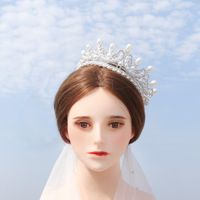 Korean Fashion Bridal Wedding Jewelry High-end Diamond Pearl Crown Studio Photo Accessories  Headdress Nihaojewely Wholesale main image 3
