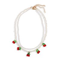 New Fashion  Fresh  Wild  Pearl Cherry  Hot New Trendy Cute Temperament Necklace Wholesale main image 1