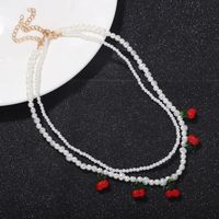 New Fashion  Fresh  Wild  Pearl Cherry  Hot New Trendy Cute Temperament Necklace Wholesale main image 5