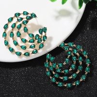 Fashion New  Retro Temperament Drop-shaped Diamond Inlaid Earrings Wholesale main image 4