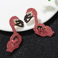 Fashion Exaggerated New  Cute Animals Parrot Bird  Colorful Diamond Earrings  Wholesale main image 5