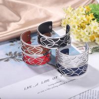 Fashion Red Oil Drop Bangle Women Wholesale National Style Retro Exaggerated Temperament Hollow Leather Bracelet Open Bracelet main image 3