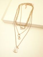 Fashion New  Personality Exaggerated Chain Necklace Multi-layer Letter Necklace  Wholesale main image 1