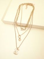 Fashion New  Personality Exaggerated Chain Necklace Multi-layer Letter Necklace  Wholesale main image 2