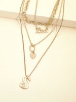 Fashion New  Personality Exaggerated Chain Necklace Multi-layer Letter Necklace  Wholesale main image 3