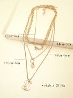 Fashion New  Personality Exaggerated Chain Necklace Multi-layer Letter Necklace  Wholesale main image 5