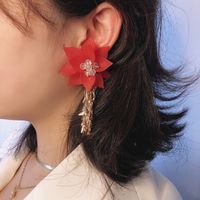 New Fashion Color Resin Petal Earrings Long Multi-layer Tassel Earrings Nihaojewelry Wholesale main image 1