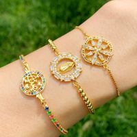 New  Love Letters Exaggerated Bracelet Women Wholesale Madonna Six-pointed Star Bracelet Fashion Colorful Zircon Bracelet main image 3