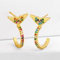 Mode Simple Nouvelles Boucles D&#39;oreilles Arc-en-ciel Boucles D&#39;oreilles Amour Coeur Coeur Zircon Boucles D&#39;oreilles Nihaojewelry Gros main image 4