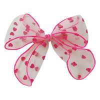 Korean  Children's Stripes Contrast Color Big Bow Hairpin Female Baby Shiny Love Bow Tie Hairpin  Side Clip main image 6