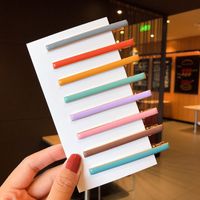 Korean Fashion Cute  Candy Color Hairpin Dripping Oil Word Clip Hairpin Girl  Colorful Simple Side Clip Set Wholesale main image 2