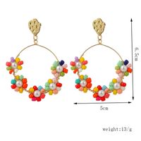 Korean Flowers Handmade Beads Earrings Female  Geometric Woven Acrylic Earrings Jewelry Nihaojewelry Wholesale main image 5