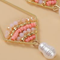 Bohemian Diamond Pearl Pearl Beads Earrings  Creative Hand-woven Geometric Earrings Jewelry Nihaojewelry Wholesale main image 5