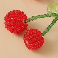 Fashion Cute  Creative Handmade Red Glass Rice Beads Cherry Earrings  Korean Personality Cute Fruit Earrings Jewelry Nihaojewelry Wholesale main image 5