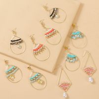 Bohemian Shell Hand-woven Rice Bead Earrings  Creative Round Earrings Jewelry Nihaojewelry Wholesale main image 1