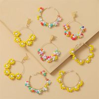 Fashion New Bohemian Handmade  Colorful Flowers  Bead Earrings  Creative Personality Geometric Woven Beaded Earrings Jewelry main image 2