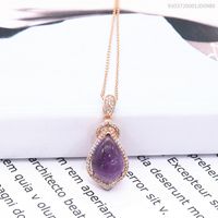 New Personalized Wild Design Sense Ladies Necklace Micro Inlaid Zircon Water Drop Pendant Short Necklace Chain Clavicle Chain Wholesale main image 2