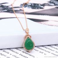 New Personalized Wild Design Sense Ladies Necklace Micro Inlaid Zircon Water Drop Pendant Short Necklace Chain Clavicle Chain Wholesale main image 3