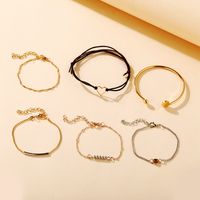 Nueva Moda Coreana Hollow Love Bead Chain Bracelet Set 6 Piezas Set Creative Retro Alloy Bracelet Set Nihaojewelry Al Por Mayor main image 5