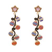 Fashion Retro Baroque Palace Style Earrings  Color Grape Earrings Temperament Tassel Crystal Earrings Nihaojewelry Wholesale sku image 2