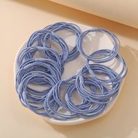 Cheap  Simple Scrunchies  Set Wholesale Thin Hair Rope Girl Tie Hair High Elastic Rubber Band  Twenty Strip Hair Ring sku image 1