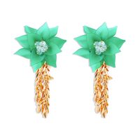 New Fashion Color Resin Petal Earrings Long Multi-layer Tassel Earrings Nihaojewelry Wholesale sku image 2