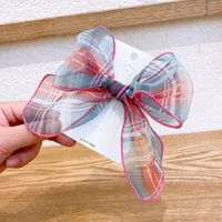 Korean  Children's Stripes Contrast Color Big Bow Hairpin Female Baby Shiny Love Bow Tie Hairpin  Side Clip sku image 5