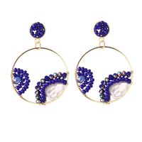 Bohemian Geometric Round Pearl Rice Bead Earrings  Creative Personality Handmade Resin Earrings Nihaojewelry Wholesale sku image 3